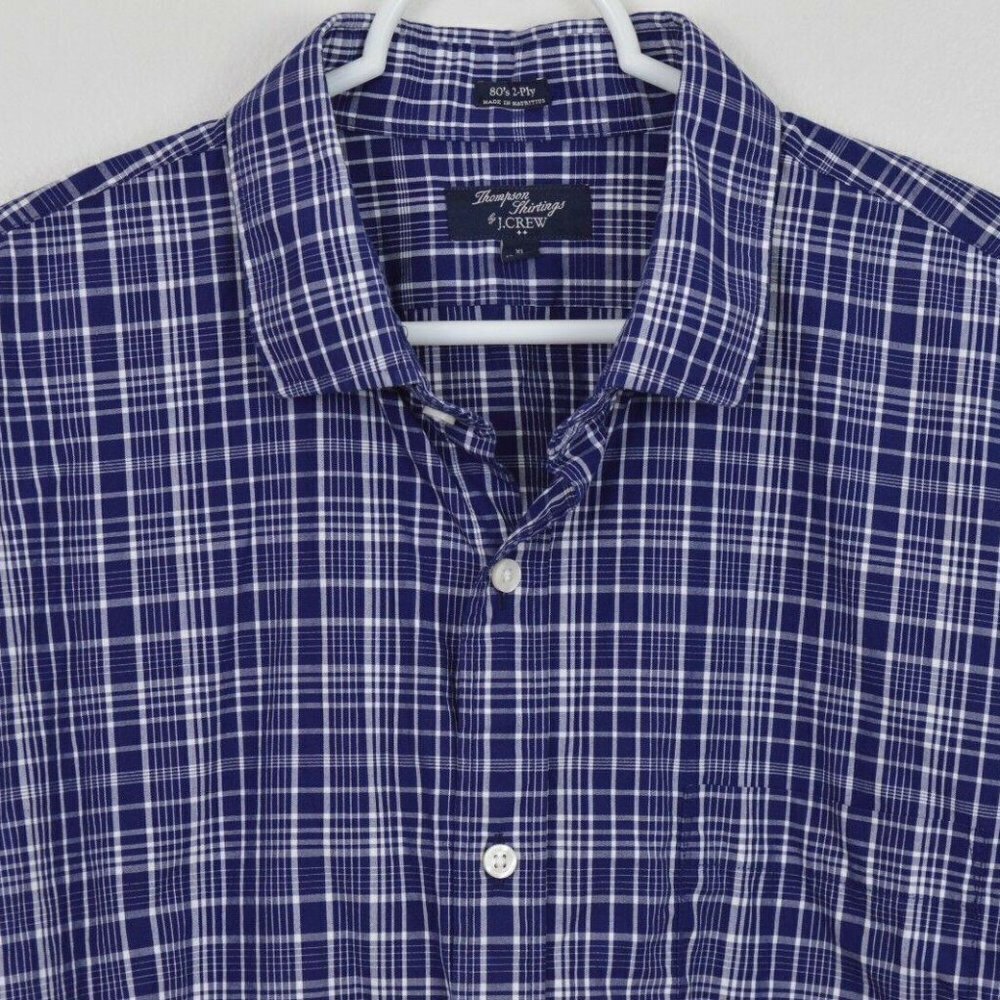 J CREW XL Plaid 80s 2 ply Cotton Long Sleeve Shirt